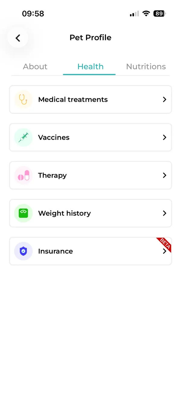 YourPetDiary: Digital health record